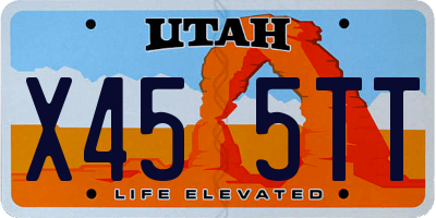 UT license plate X455TT