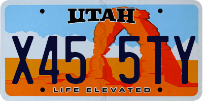 UT license plate X455TY