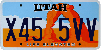 UT license plate X455VV