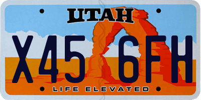 UT license plate X456FH