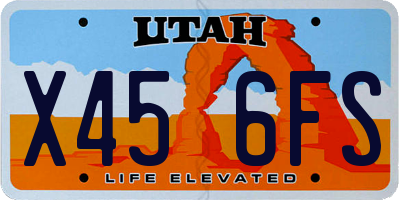 UT license plate X456FS