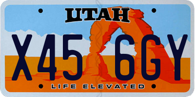 UT license plate X456GY