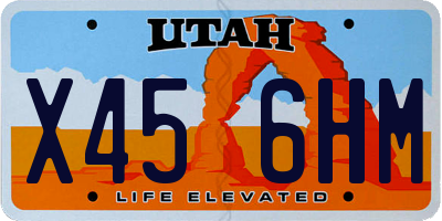 UT license plate X456HM