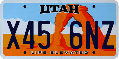 UT license plate X456NZ