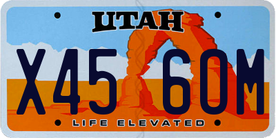 UT license plate X456OM