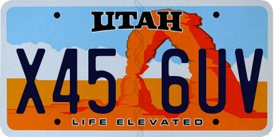 UT license plate X456UV