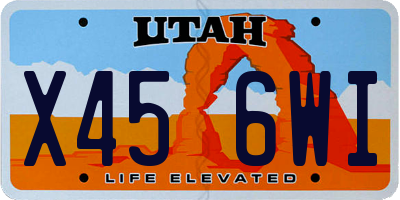UT license plate X456WI