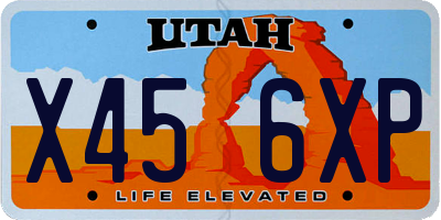 UT license plate X456XP