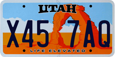 UT license plate X457AQ