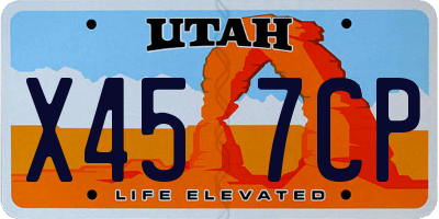 UT license plate X457CP