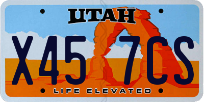 UT license plate X457CS