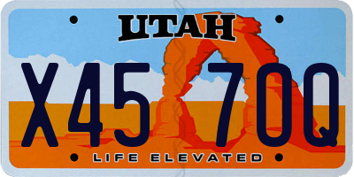 UT license plate X457OQ