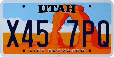 UT license plate X457PQ