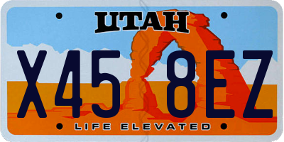 UT license plate X458EZ