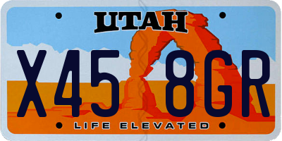 UT license plate X458GR