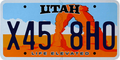 UT license plate X458HO