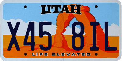 UT license plate X458IL