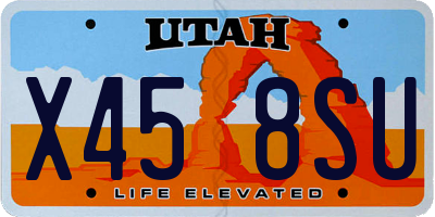 UT license plate X458SU