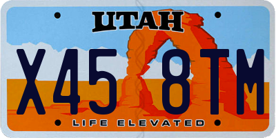 UT license plate X458TM