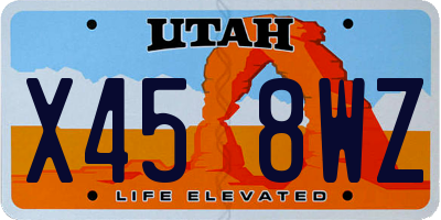 UT license plate X458WZ