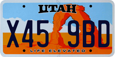 UT license plate X459BD