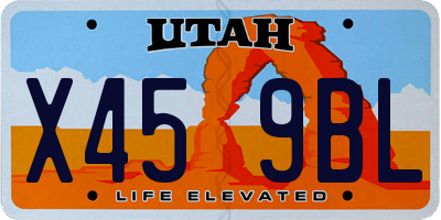UT license plate X459BL