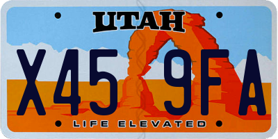UT license plate X459FA