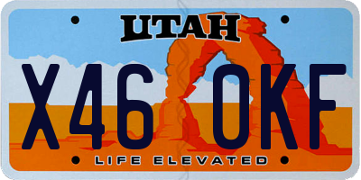 UT license plate X460KF