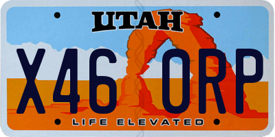 UT license plate X460RP