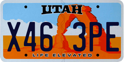 UT license plate X463PE