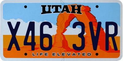 UT license plate X463VR