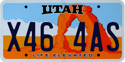 UT license plate X464AS