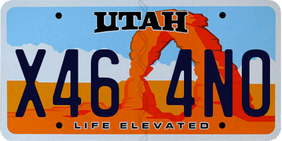 UT license plate X464NO