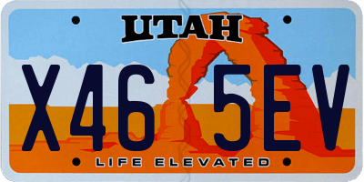 UT license plate X465EV