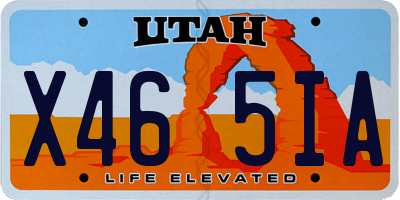UT license plate X465IA