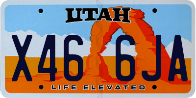 UT license plate X466JA