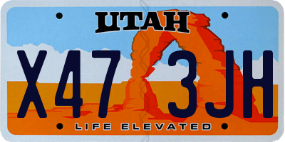 UT license plate X473JH