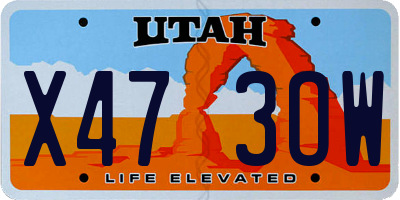 UT license plate X473OW