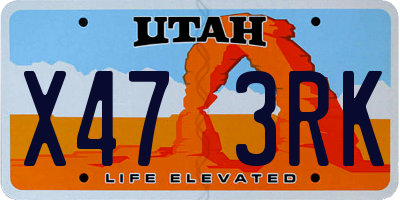 UT license plate X473RK