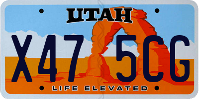 UT license plate X475CG