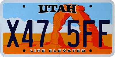 UT license plate X475FF