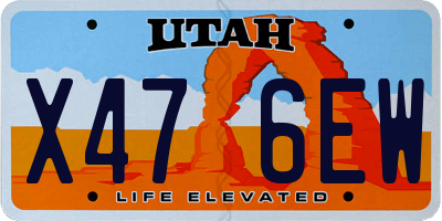 UT license plate X476EW