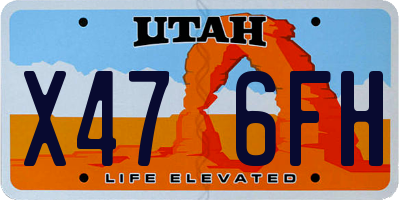UT license plate X476FH