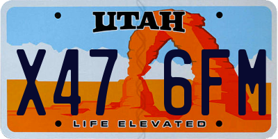 UT license plate X476FM