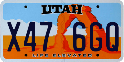 UT license plate X476GQ