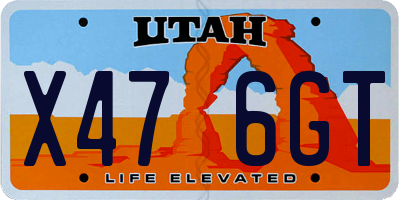 UT license plate X476GT
