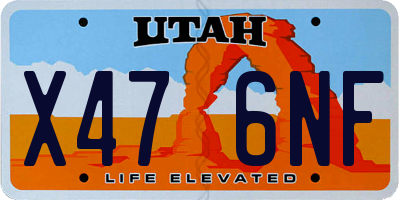 UT license plate X476NF