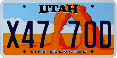 UT license plate X477OD
