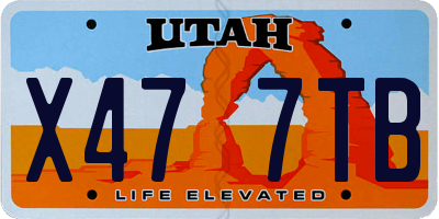 UT license plate X477TB