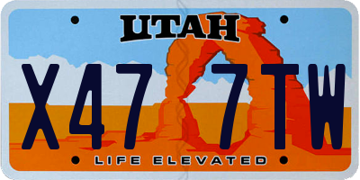 UT license plate X477TW